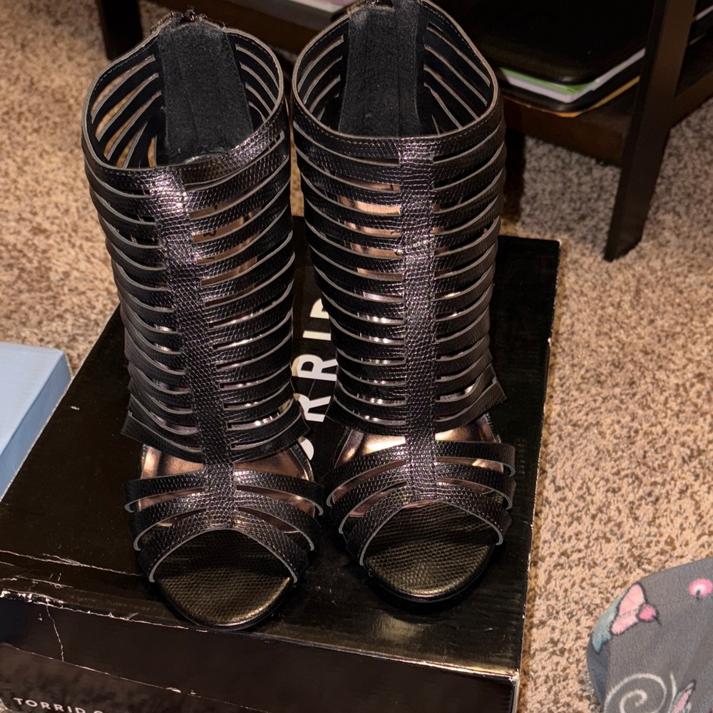Torrid Black Gladiator Heels